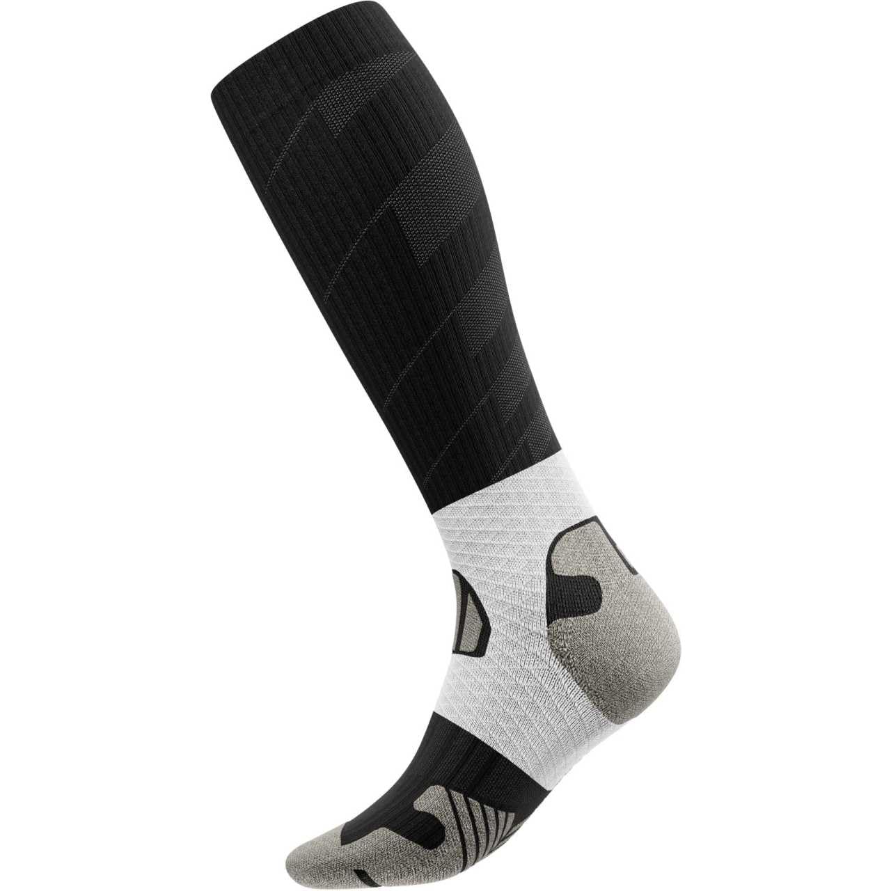 BAUERFEIND Skarpety do biegania w terenie "Trail Run Compression Socks", męskie skarpety sportowe z kompresją, stabilność w stawie skokowym, 1 para, carbon czarny, 38