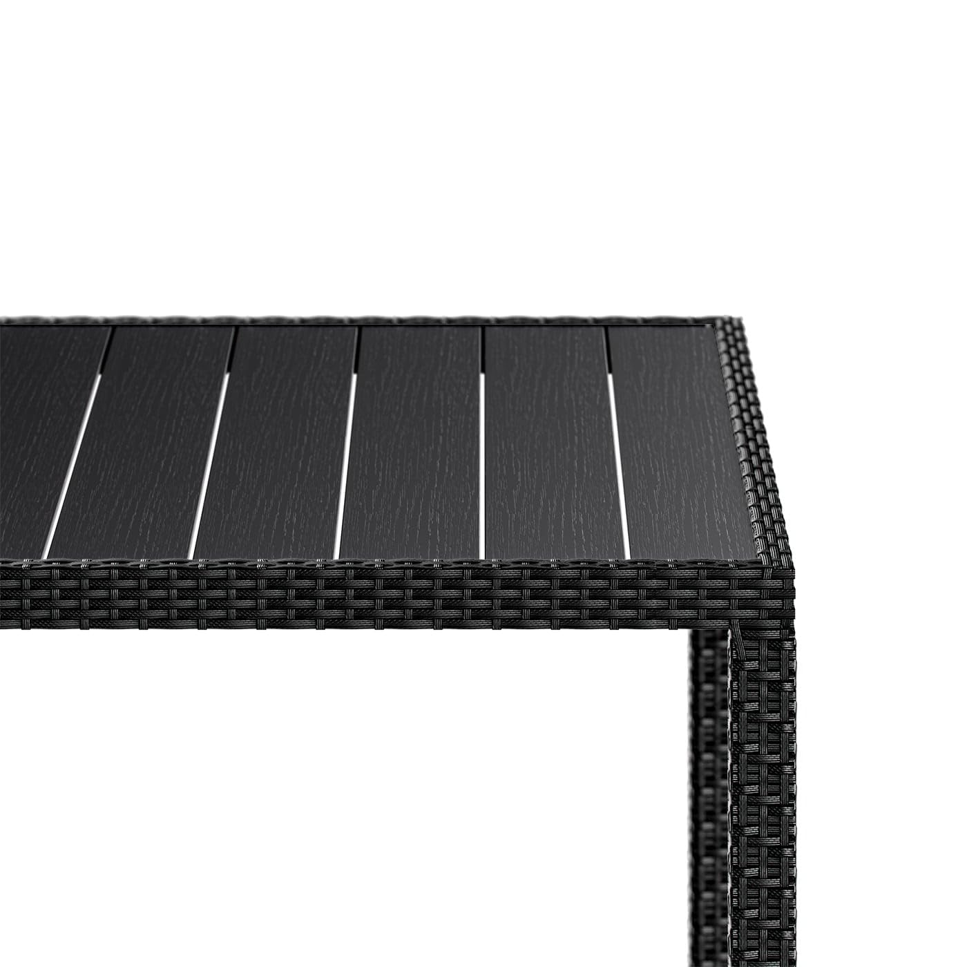 Casaria® Ensemble Salon de Jardin 5 pièces polyrotin Noir Set 1 Table + 4 chaises avec Coussins Bar de Jardin Exterieur