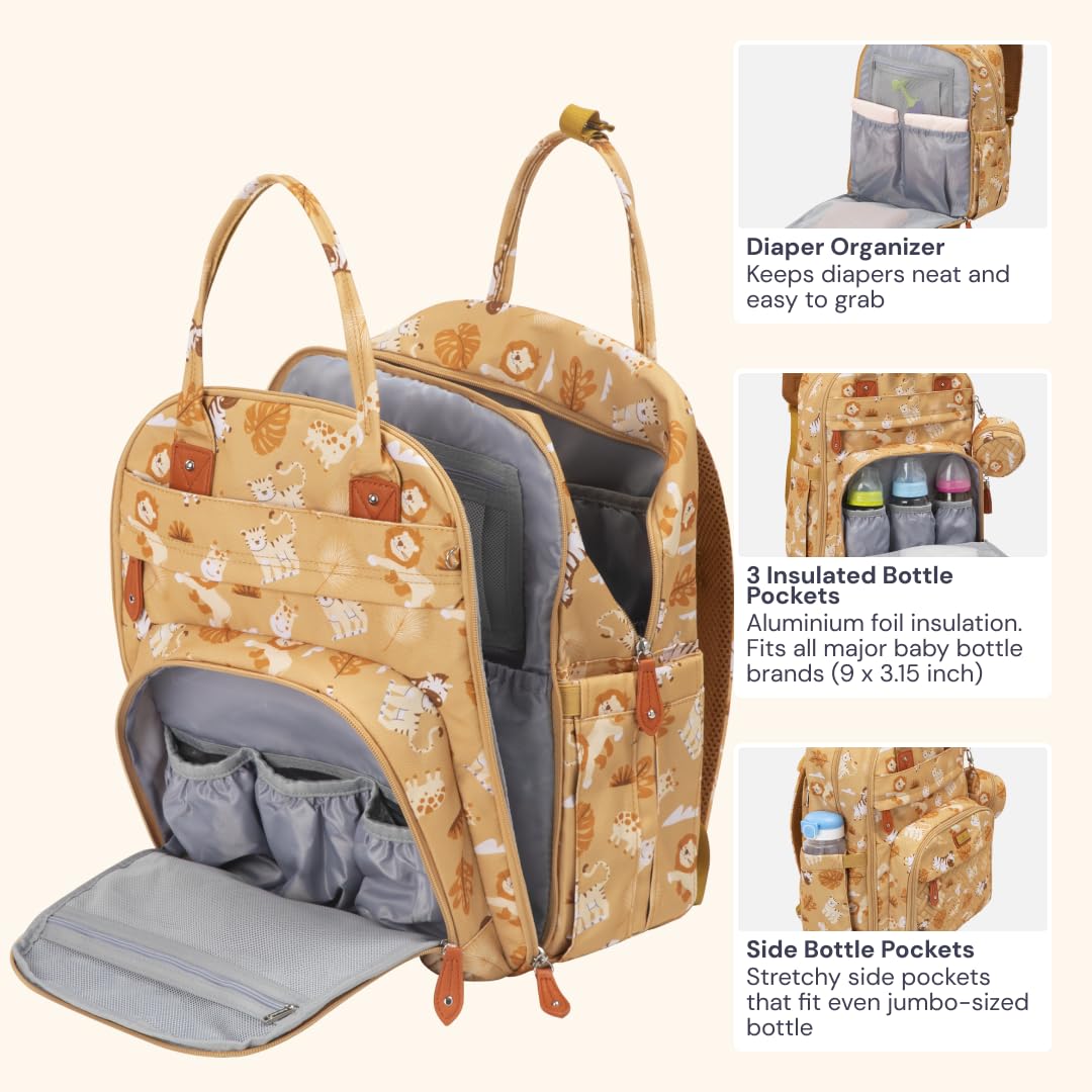 BabbleRoo Diaper Bag Backpack, Baby Essentials Travel Tote, Multi Function Water-Resistant Diaper Bag - Image 4