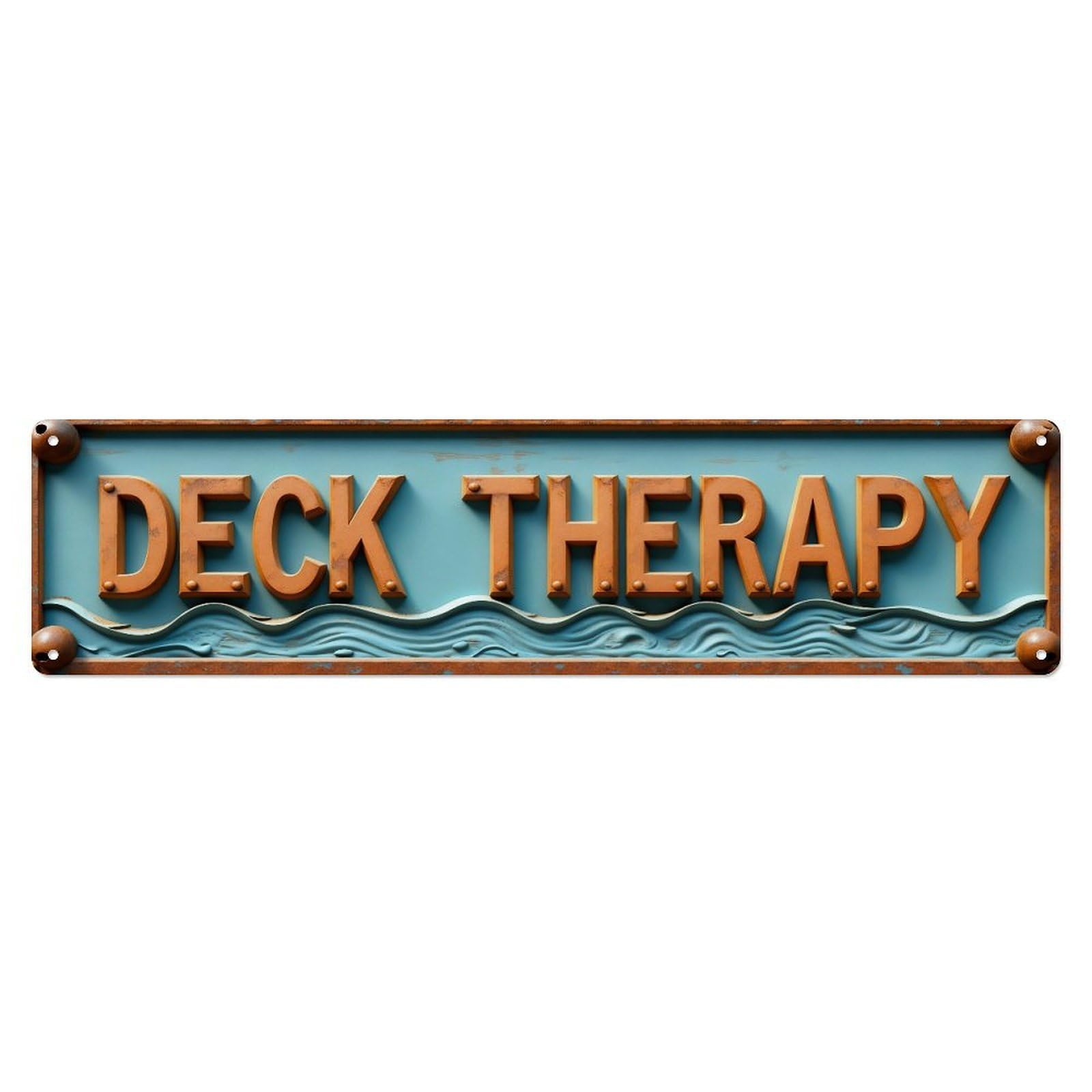 Deck Therapy Sign Pattern Metal Tin Sign Plaque