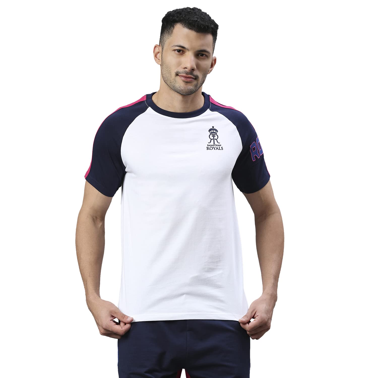 Fancoderajasthan Royals Men White Printed Round Neck T Shirt