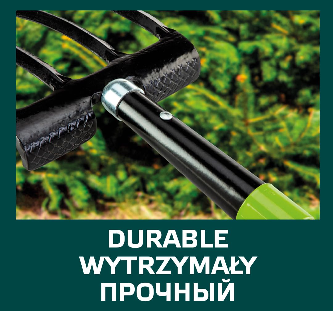 KADAX Fourche à Bêcher En Acier, 132 Cm De Long, Fourche à Foin, Fourche à Bêcher, Fourche De Jardin Ergonomique, Fourche à Fumier, Fourche Avec Poignée En D, Fourche De Jardin (4
