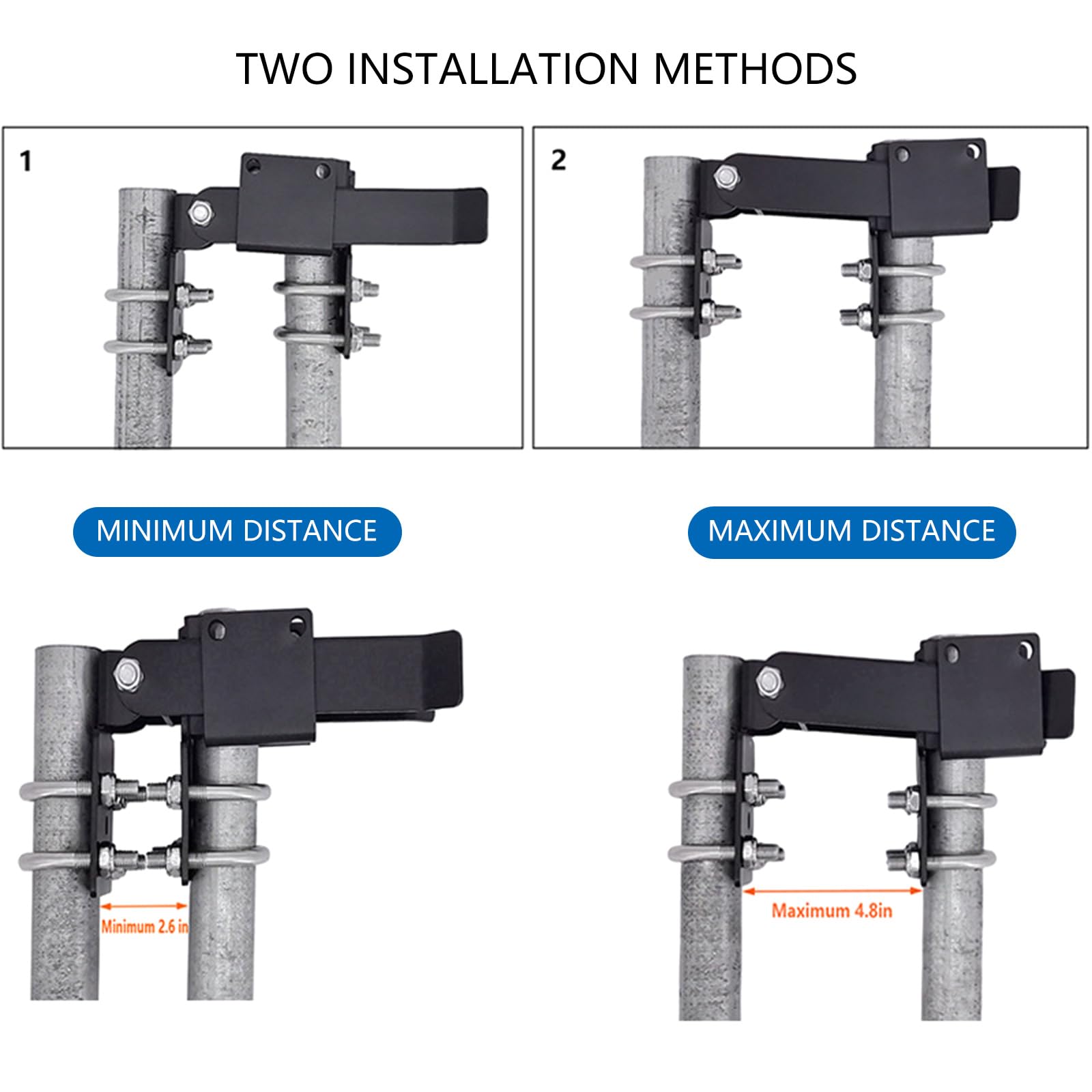 Chiusure a catena regolabili a doppio cancello con fori per lucchetto, chiusure resistenti alle intemperie per migliorare la sicurezza per cancelli resistenti alle intemperie con telaio da 3,5 cm
