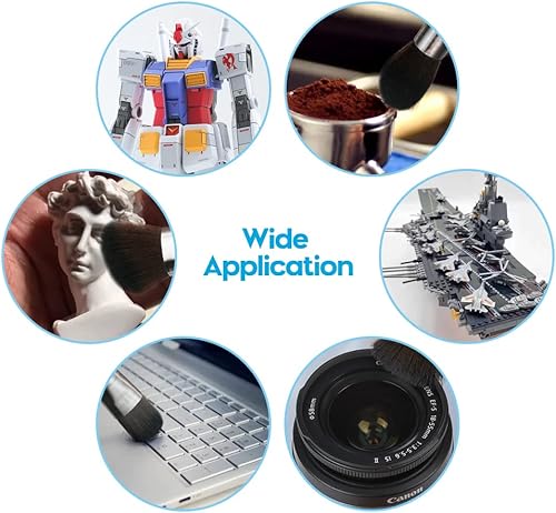 Miniatura 6 de Juego de 3 cepillos de limpieza modelo (mango de madera de alta calidad), cepillo suave para plumero, cepillo de polvo de modelo profesional para