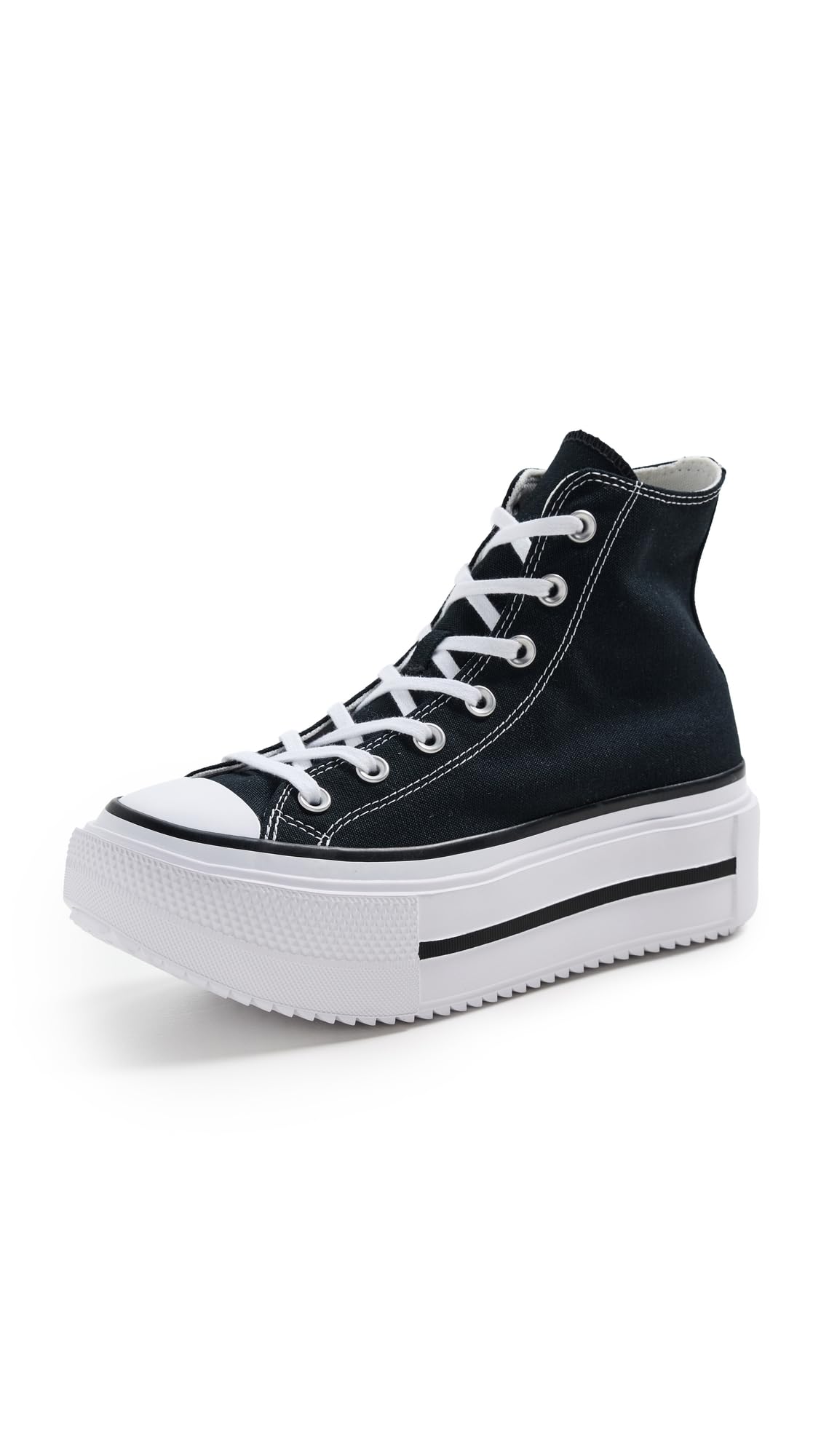 Converse Chuck Taylor all Star Lift Double Stack Sneakers da Donna, Nero/​Bianco/​Nero, 6.5