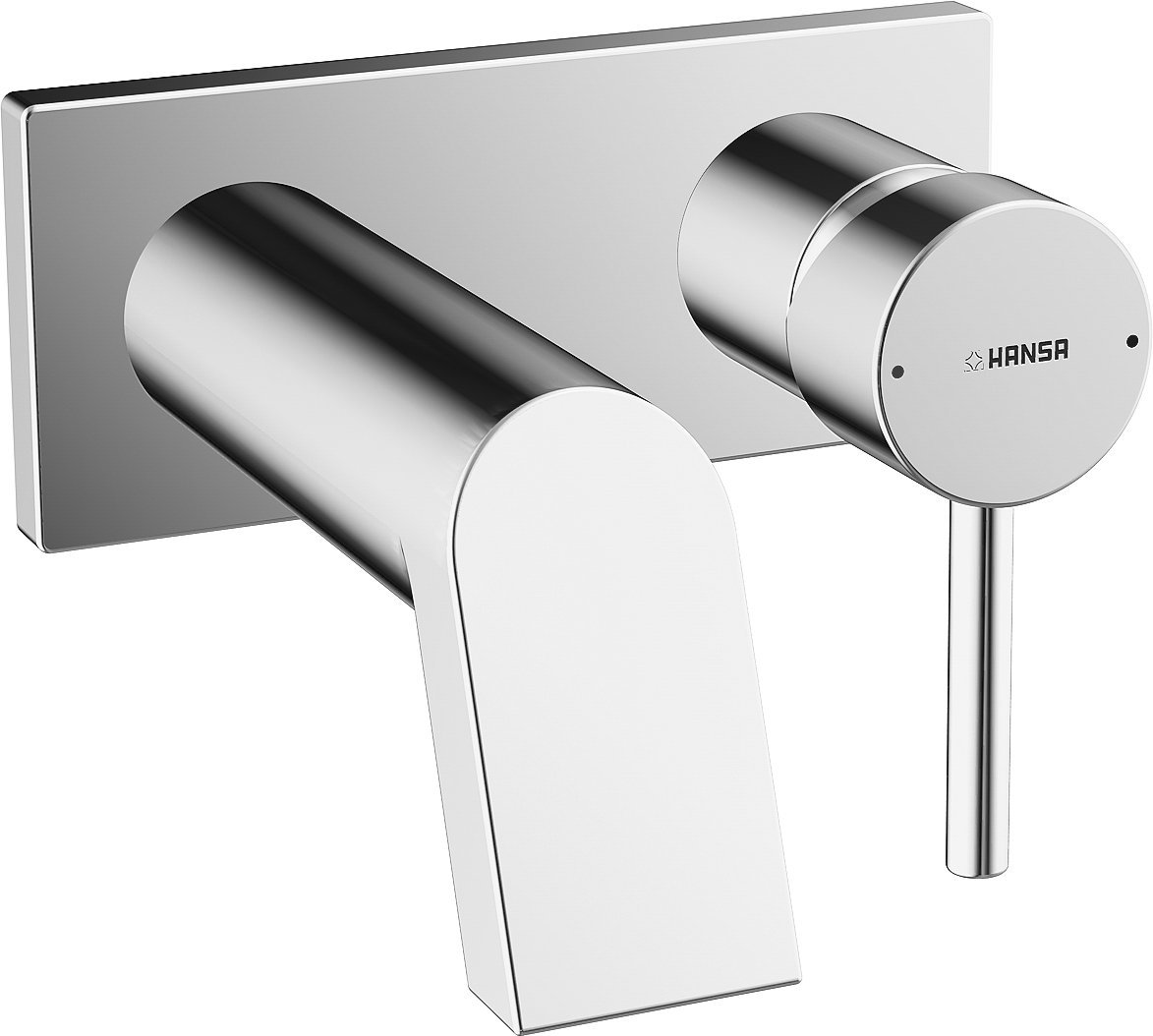 Technical drawing showing dimensions of the Hansa Stela wall-mounted basin faucet final assembly kit.