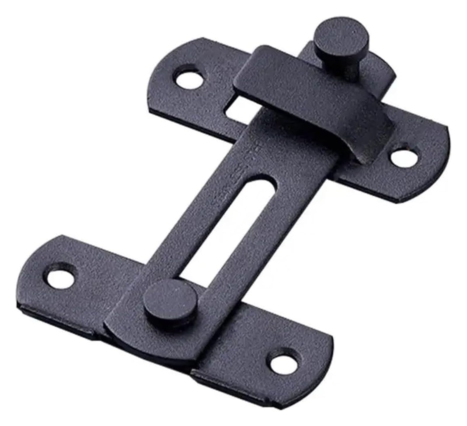 Door Lock Bolt, Stainless Steel Door Lock Slide Gate Latch 90 Degree Fastener Black(A)