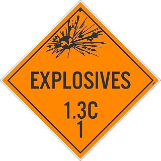 NMC DL92TB Explosives 1.3C 1 Dot Placard Sign