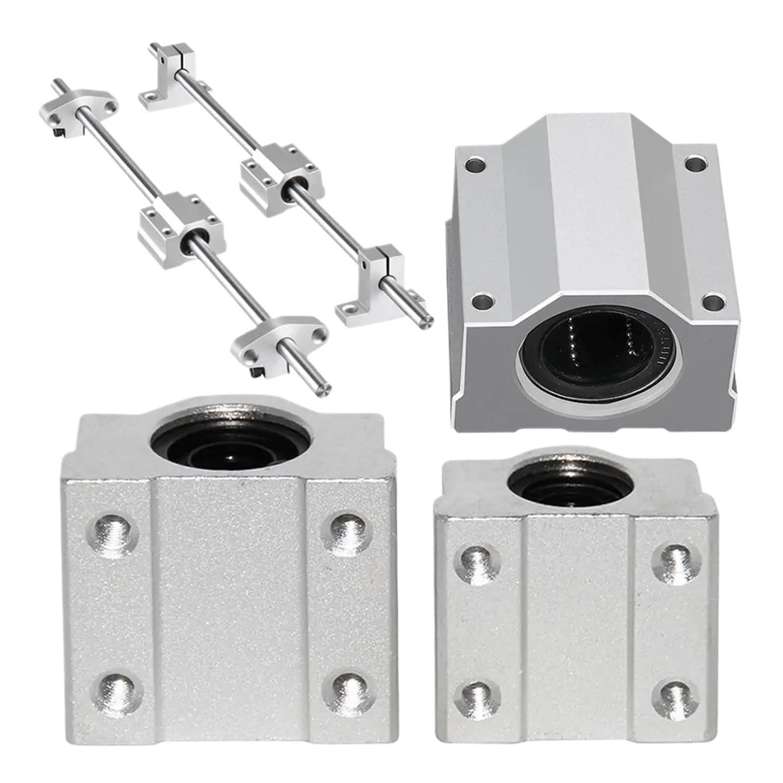 YFBCMXSKG SCS16UU SCS20UU Linear Ball Bearing Aluminium CNC Router Slide Bushing Block SCS8UU SCS10UU SCS12UU Lightweight Guild Rail Shaft(SCS12UU)