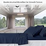 Shreem Linen Microfibre RV Ensembles de feuilles, 72x75 Court Roi, Bleu Marine Solide - Convient aux matelas jusqu'à 8 Inches profond, 4 Pièce RV Draps pour camping-cars, campingcars et remorques de voyage