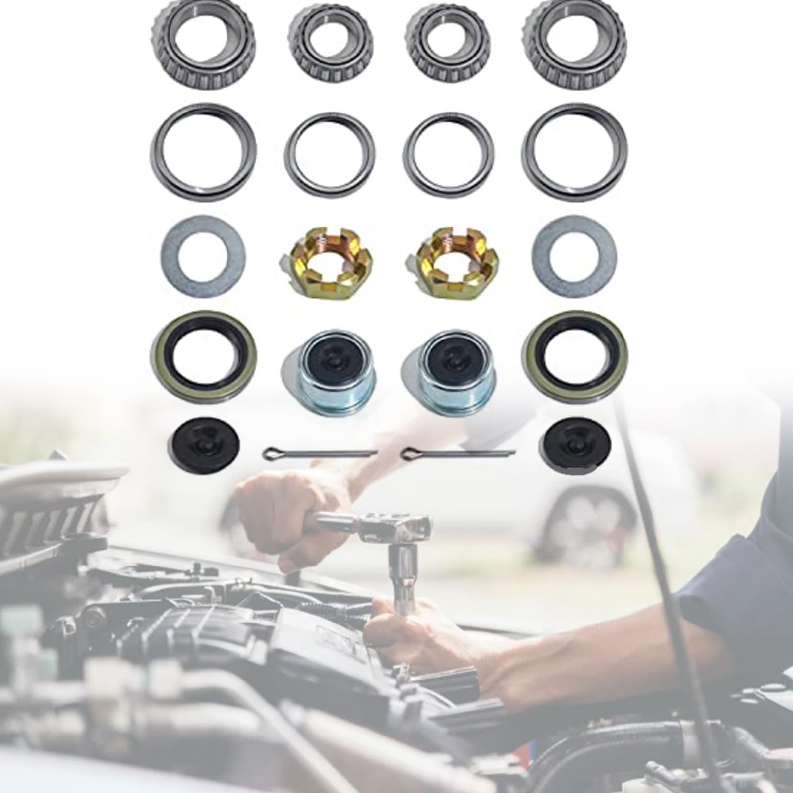 Kit de roulements de moyeu de roue de remorque L68149 L68111 L44649 L44610 171255TB Kit d'entretien Kit d'entretien de roulement de moyeu de roue de remorque 3,8 cm à 1 3/8"