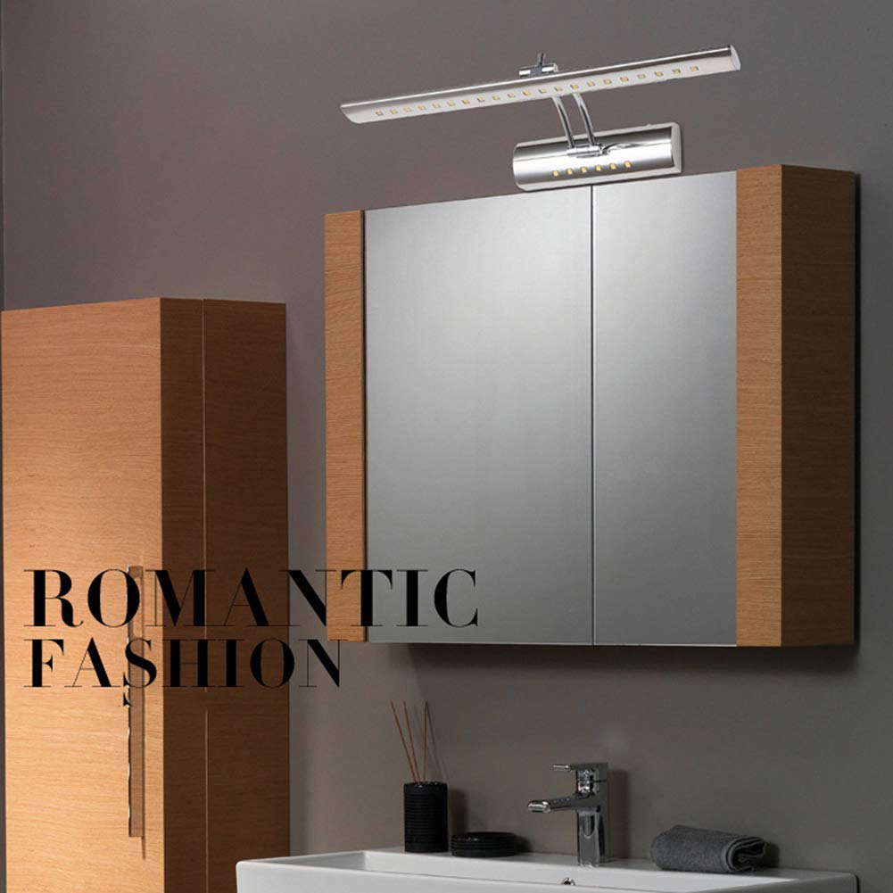 Lampade da toeletta da Bagno, luci da Trucco per Bagno, Applique su Specchio, Luce a LED per Quadri, con Interruttore, Angolo Regolabile, Finitura cromata, CoolWhite, 40 cm 5 W