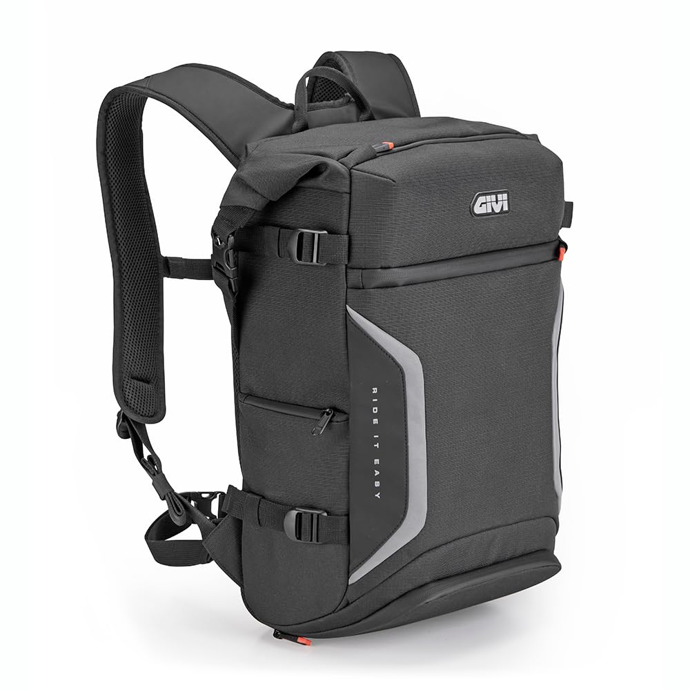 Plecak motocyklowy GIVI EASY14 24 L z wewnętrznym wodoodpornym workiem, zapięciem na Roll-Top i kieszenią na laptopa 16" - czarny
