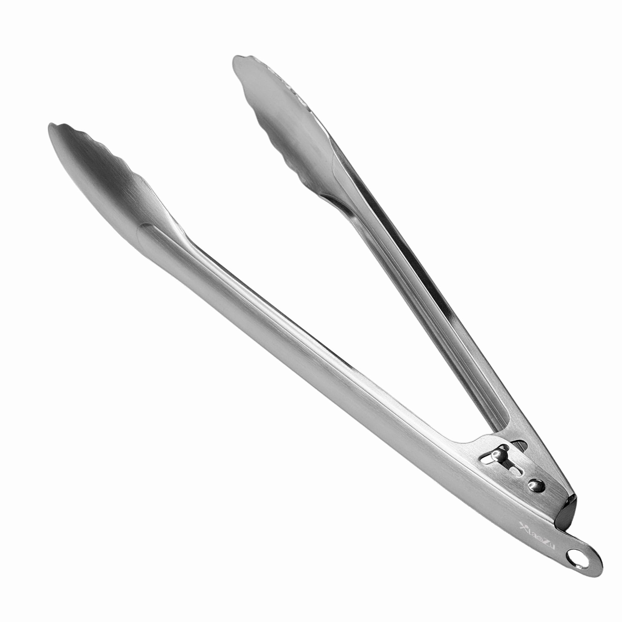 12'' Tongs for Cooking, 304 Stainless Steel Kitchen Tongs, One-Hand Locking & Releasing Metal Grill Tongs for BBQ, Serving, Cooking