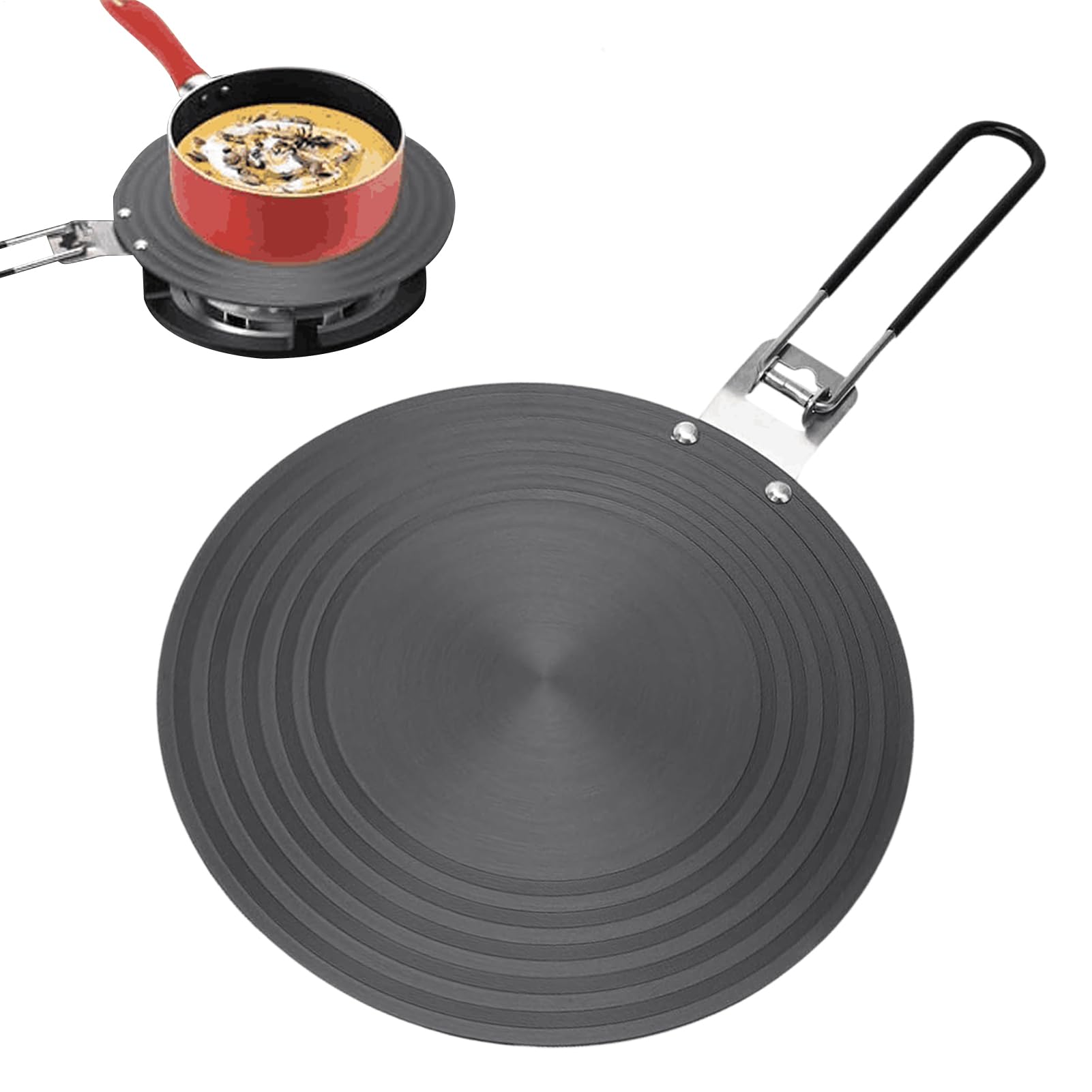 Placa Adaptadora De Inducción Conductividad Térmica Mango Antideslizante | Difusor De Calor Para Cocción A Fuego Lento Accesorio Para Cocina Ollas Sartenes Vidrio Hierro Fundido Apartamen