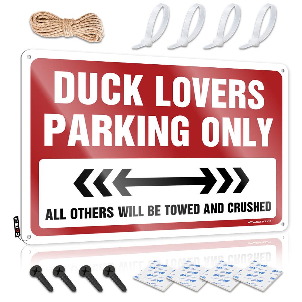 KRAZMURONGD Vintage Coffee Sign Duck Lovers Parking Only Tin Sign Decorative Bar Signs Tin Signs