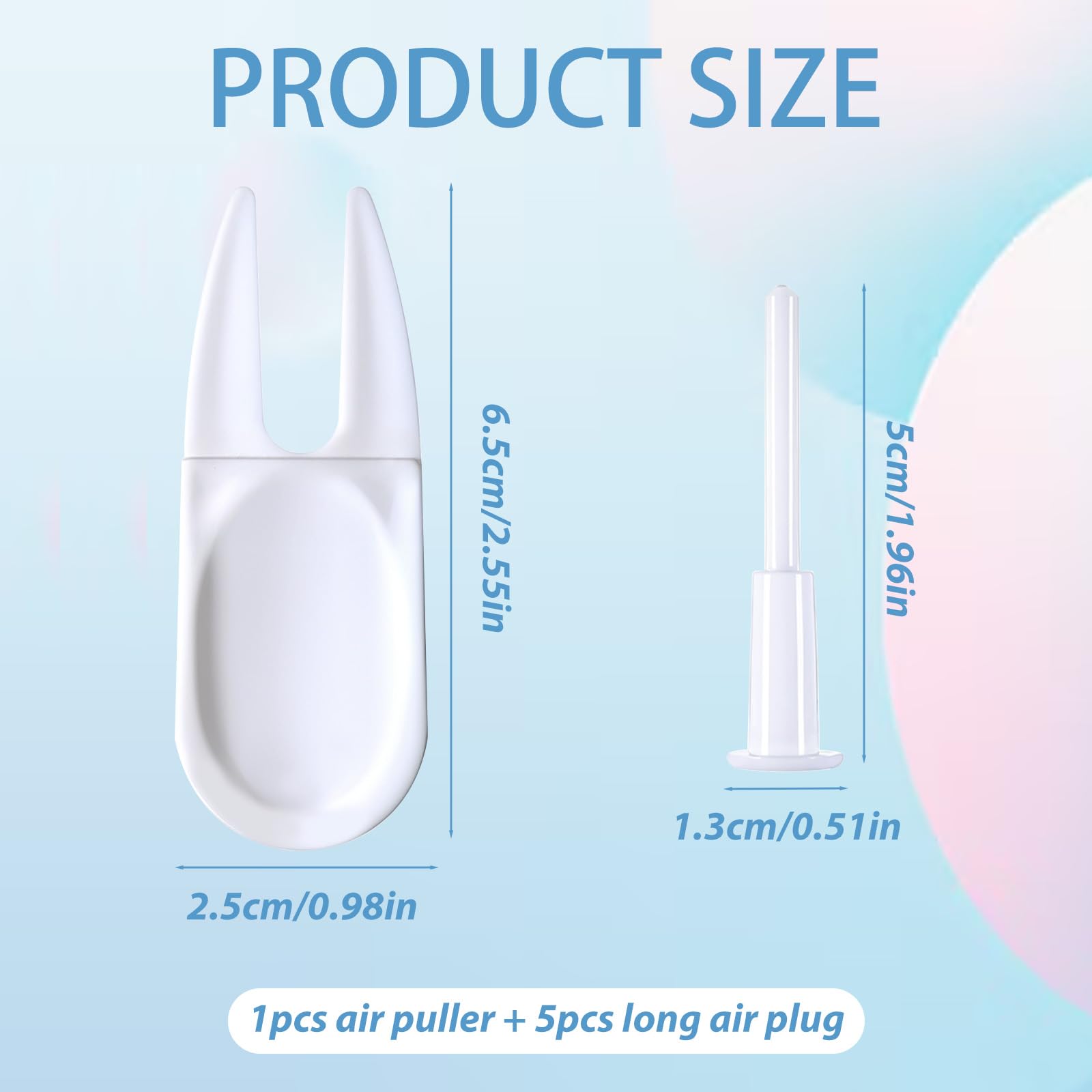 TIESOME Kit de rechange pour ballon de yoga, balle de yoga, balle de yoga, balle de Pilates, petit ballon de gymnastique, 1 dispositif de retrait et 5 bouchons d'air, blanc