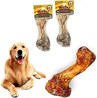 Osso Fêmur Bovino Defumado Natural para Cães Mordedor Canino Pet Com 2 Unidades