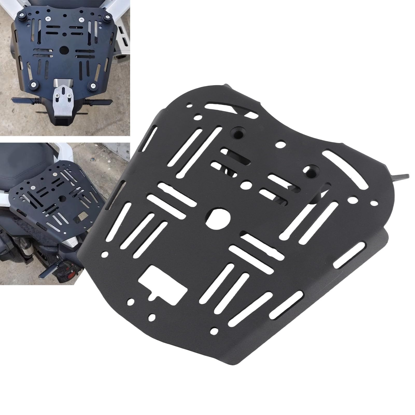 Zontes 368g 501g Motorrad Top-Hülle Montageplatte Kohlenstoffstahl Gepäckträger Grundplatte Schwarz