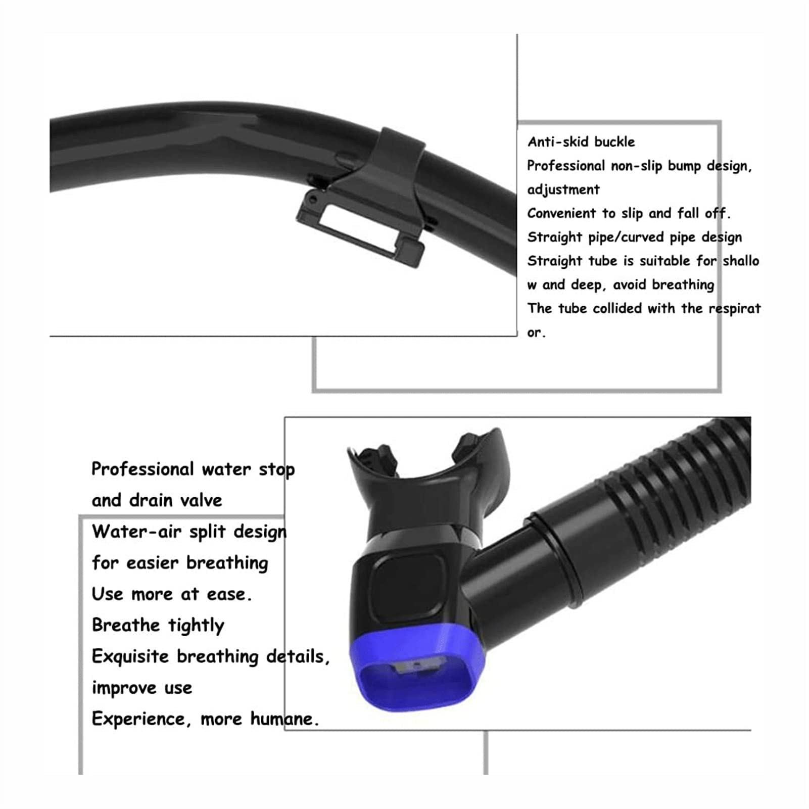 Maschere subacquee Occhiali Attrezzatura Subacquea Realizzata in 3 Colori Materiale in Silicone Tubo subacqueo Multifunzionale Vetro temperato Occhiali da Nuoto Impermeabili