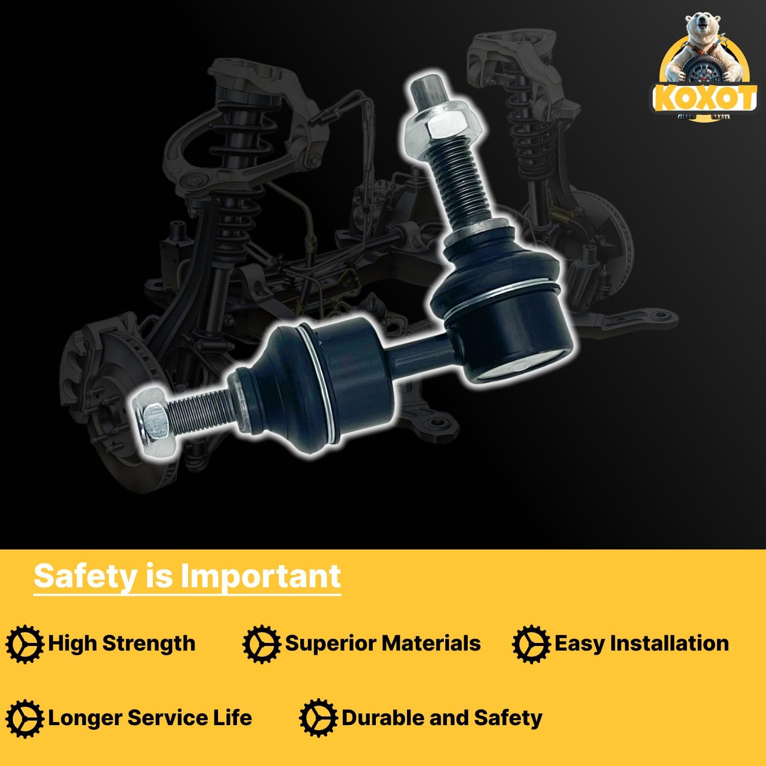 K750465 2Pcs Rear Sway Stabilizer Bar Link Compatible With Ford 2012-2018 Focus (No ST or RS), 2013-2018 C-MAX