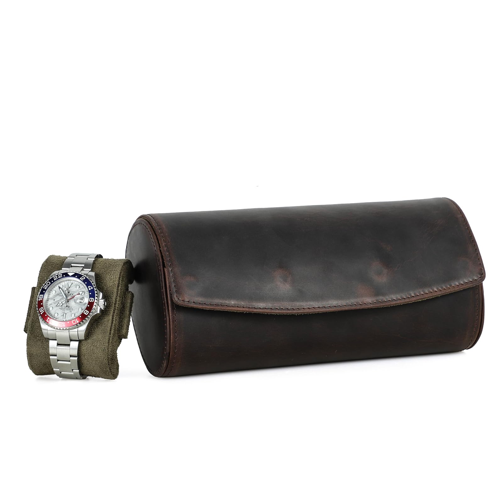 Hiram Horloge Roll Case, Lederen Horloge Opbergdoos 4 Horloges