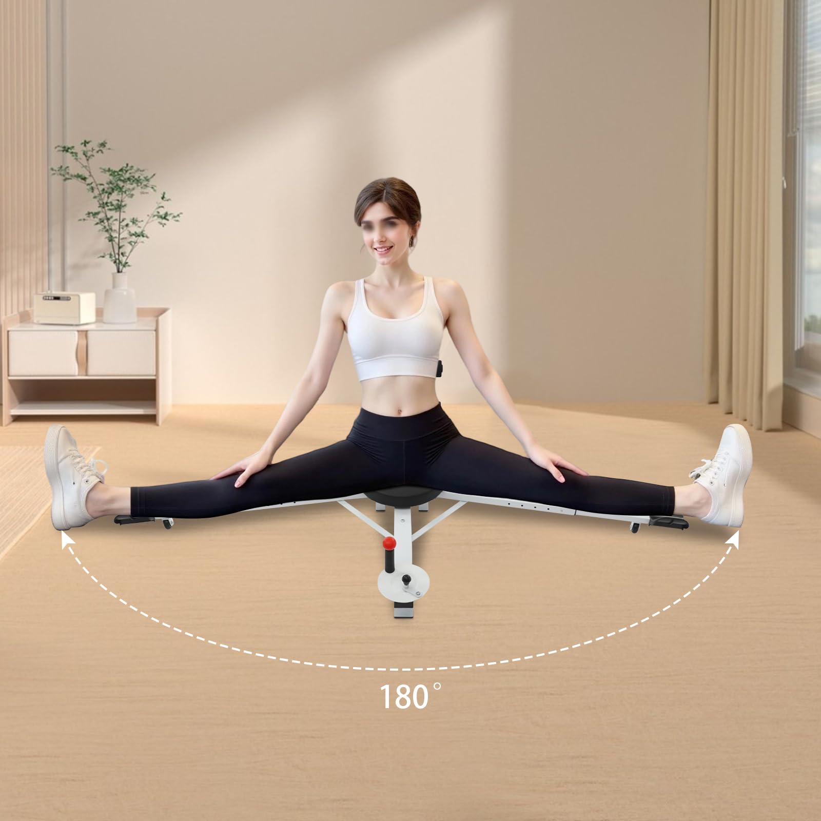 Spagattrainer Beinstrecker mit 5-facher Verstellung | Für Zuhause und Fitnessstudio mit bis zu 150kg Belastbarkeit, einstellbarem 0-180° Winkel und klappbarem Design