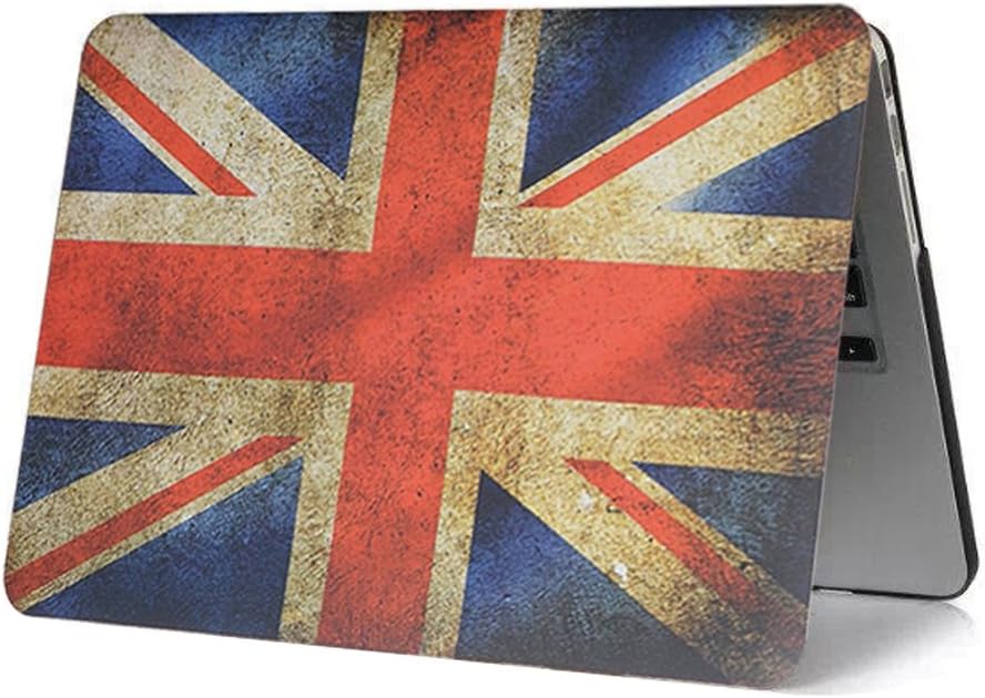 UESWILL Smooth Soft Touch Matte Frosted Hard Case Cover for MacBook Pro 13" with Retina Display Model A1502 A1425 (2012-2015 Release)+ Microfiber Cleaning Cloth, Pattern-UK Flag