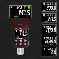 Vista 5 de Adaptador de torque digital de 1/2", 7.4-147.5 pies-libra/10-200 Nm, convertidor de llave dinamométrica digital con precisión de ±1%, valor