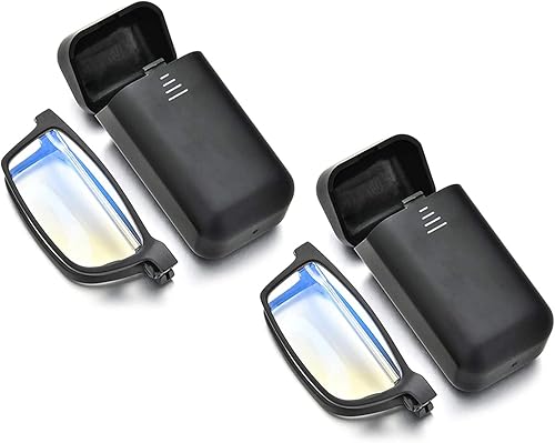 Gafas de lectura plegables - Lectores portátiles plegables para hombres y mujeres con estuche 2 pares 2.00