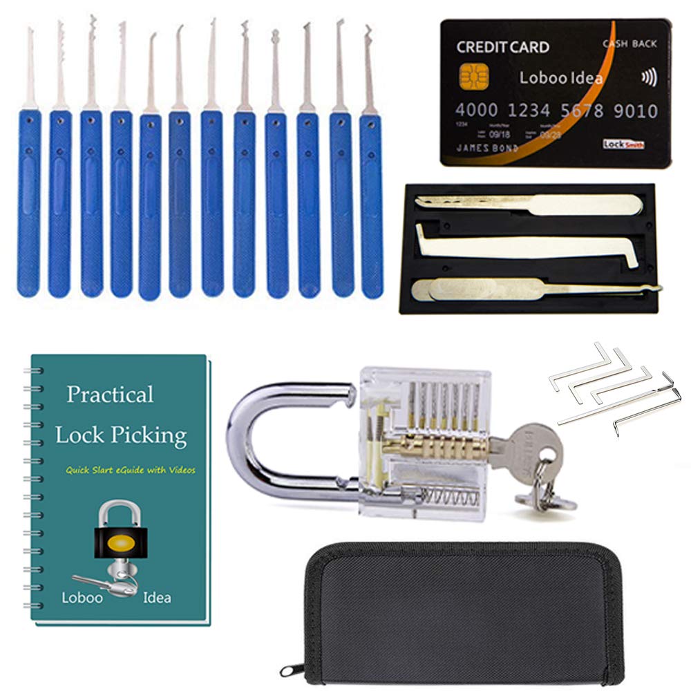 Kit Lockpick Portatile Loboo - Set Serrature Pieghevoli Con Carta Di Credito Per Principianti E Fabbri