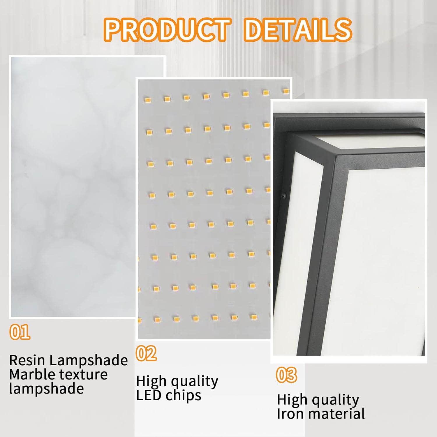 Motion Sensor Outdoor Wall Light LED 20W, Modern Exterior Lighting Fixture with Resin Shade - 16.9 Rectangular Waterproof Porch Wall Light IP65 for Garage, Front Door, Patio