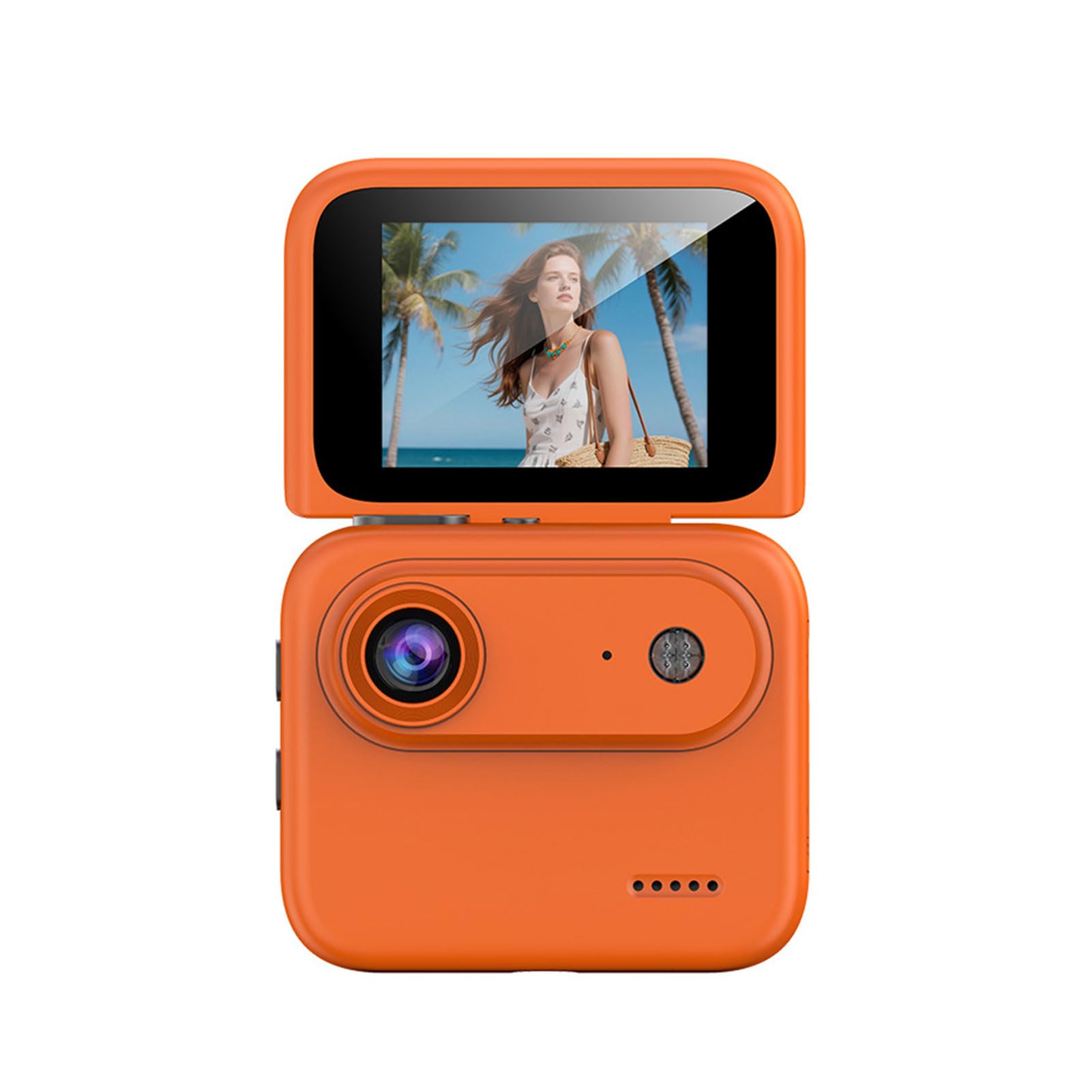 Dpofirs 1080P HD Action Camera, 2 Inch Flip Screen Sports Camera with Image Stabilization, 143 Wide Angle Lens, Universal Mount for Cycling and Action Sports (Orange)-image-7