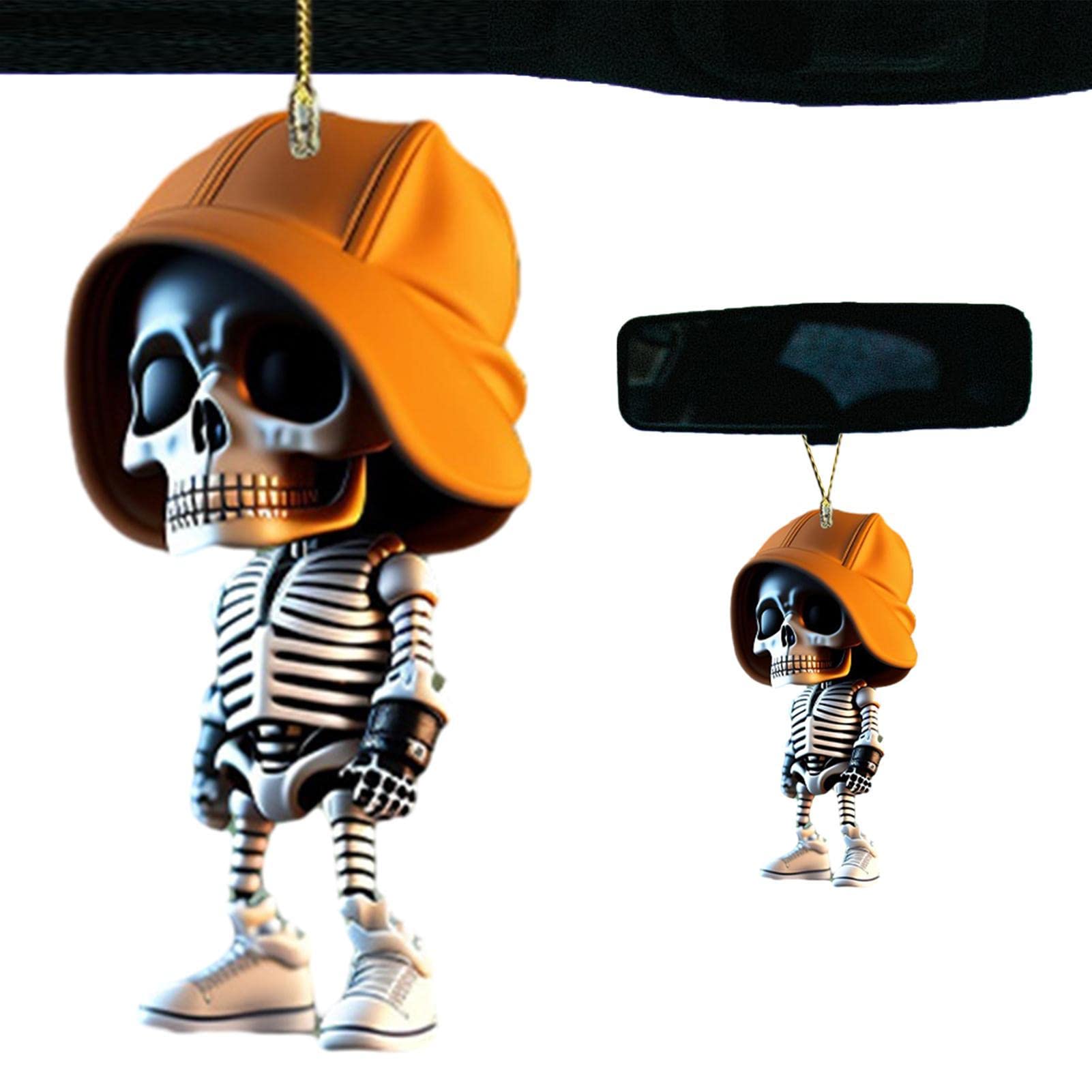 Ziurmut 1 Halloween Skeleton Sculpture Ornaments, Halloween Skeleton Figurine, Resin Skeleton Craft Figurines, Miniature Gothic Skeleton Sculpture For Offíce, Home And Desk Decorations
