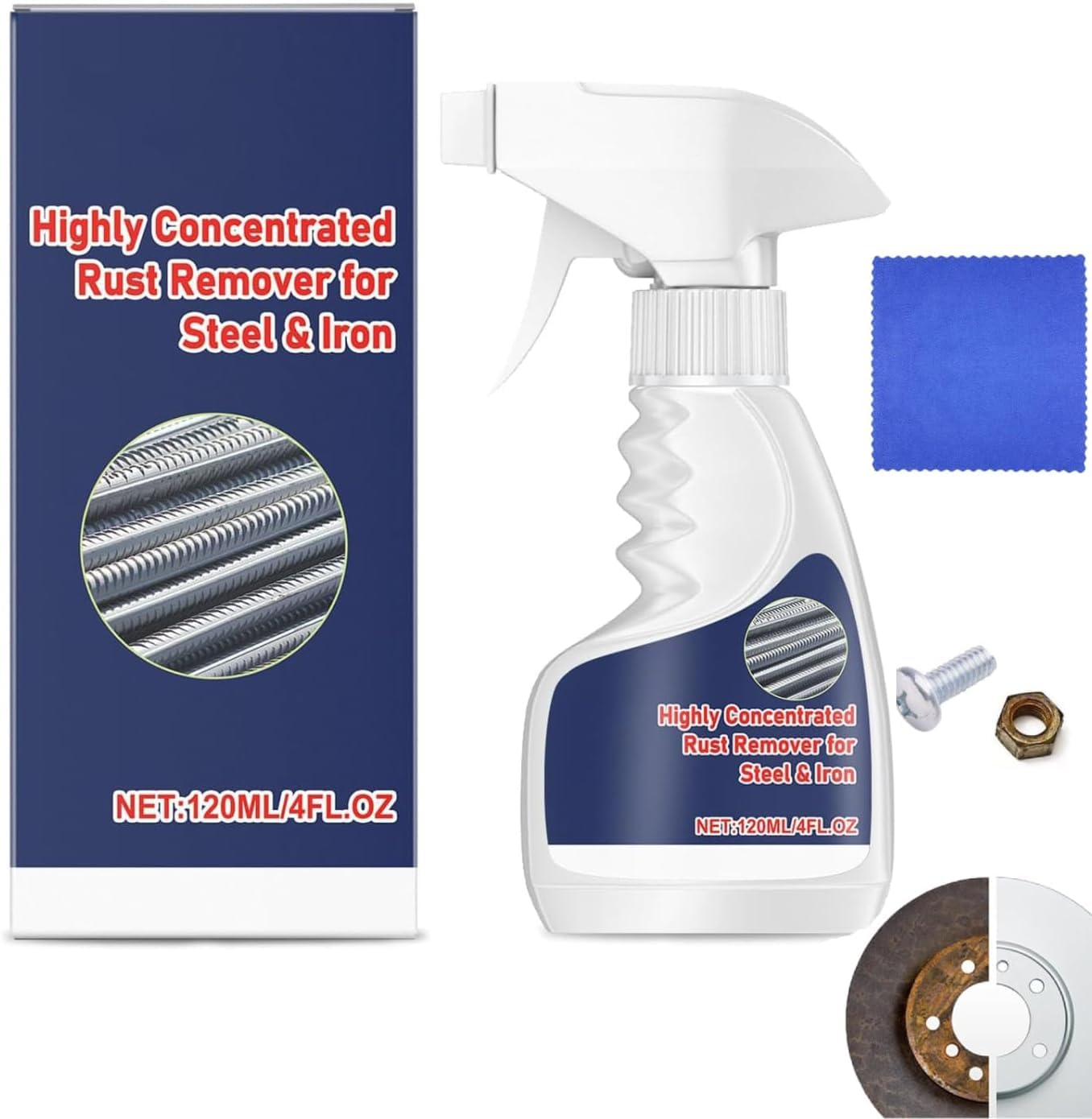 Heavy Duty Metal Rust Remover, Highly Concentrated Rust Remover for Metal, Anti Rust Converter Sprays For Steel & Iron, Heavy Duty Iron Spray, Powerful Rust Removal Spray For Car, Household (2PC) — view 10