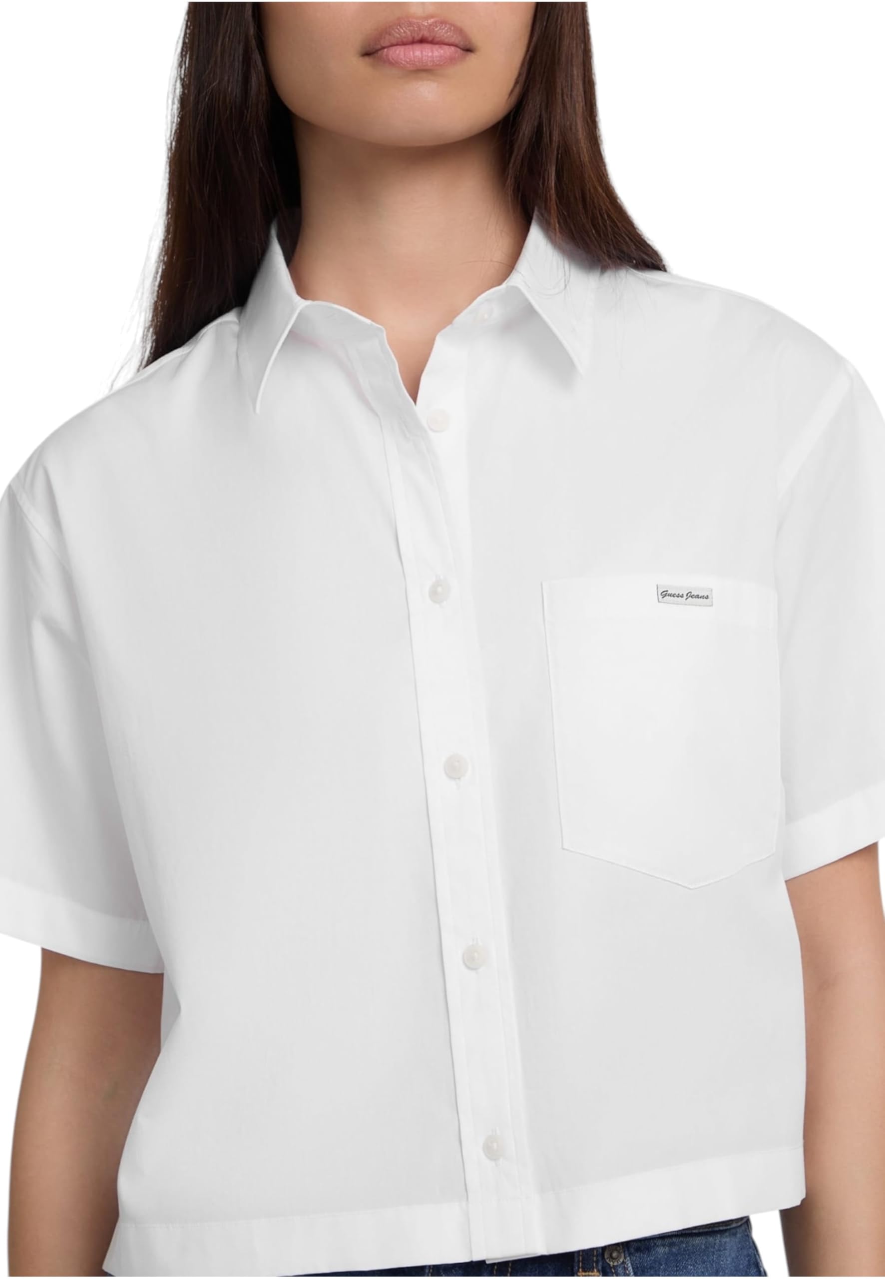 GUESS Camicia Manica Corta Gj Camp Collar Boxy W5GH98WH7P1 Bianco XS