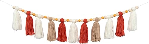 Guirnalda de borlas de otoño Decoración de fiesta de primer cumpleaños para silla de bebé, decoración de fiesta de Halloween (borla otoñal)