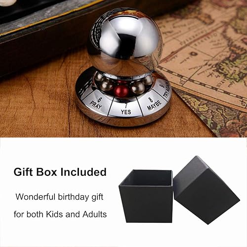 Miniatura 6 de Giveme5 Bola para tomar decisiones, bola de metal para decisiones de profecía y destino, para oficina en casa, juguete de descompresión antiestrés,