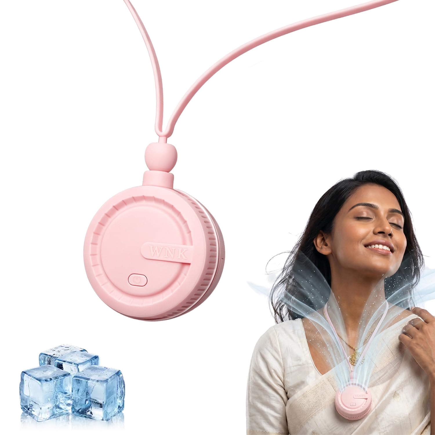 Portable Hanging Neck Fan, Ultra Light Wearable Personal Fan with Turbo Blades, 3 Speed Adjustable,360°Rotatable Head, Rechargeable Mini Hand Free Fan for Travel, Sports, Outdoor, Office, Pink-picture-30