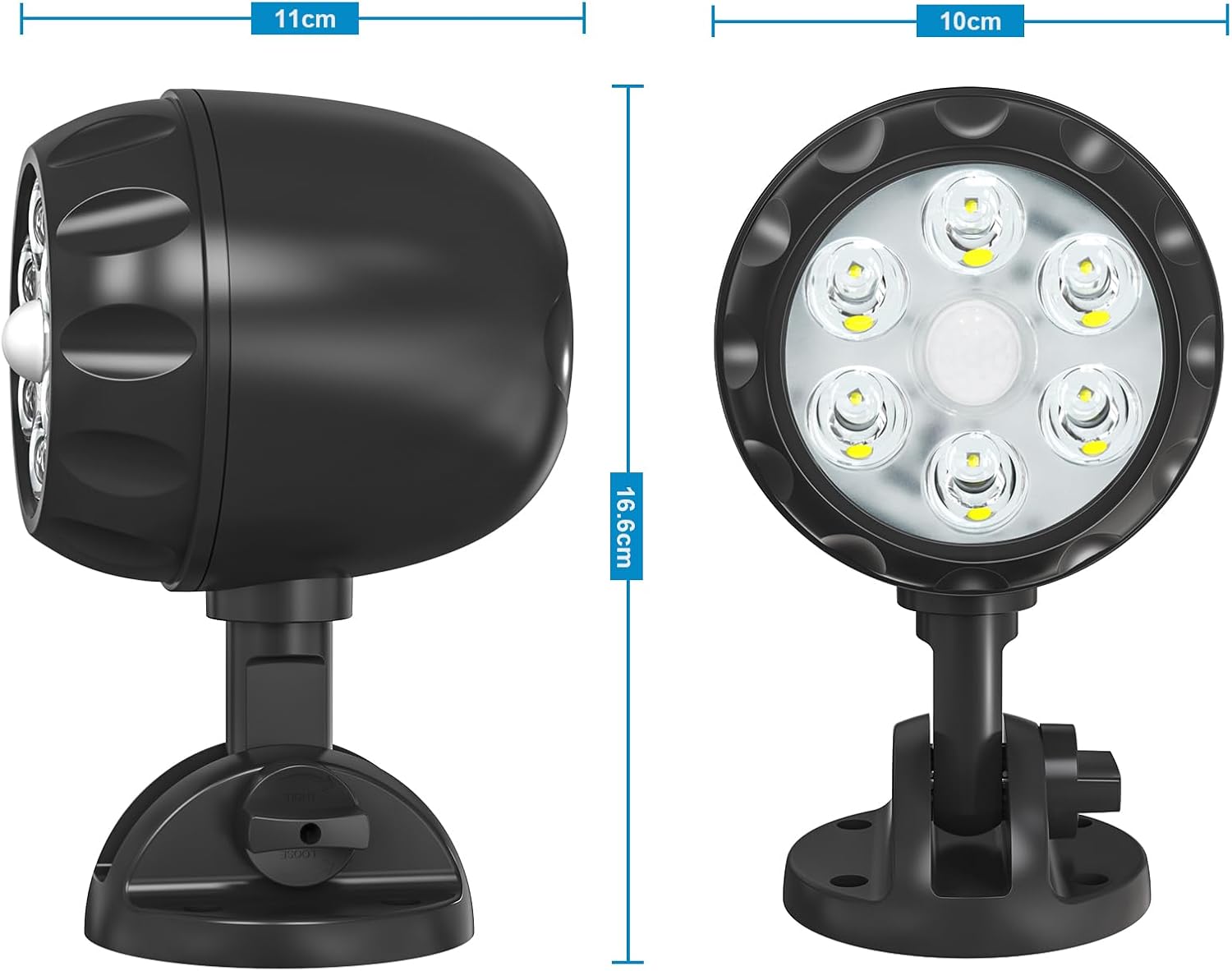 Battery Motion Sensor Light Outdoor, 600 LM Battery Operated Motion Lights Outdoor Waterproof 360° Adjustable for Garage Yard Porch Patio 1Pack