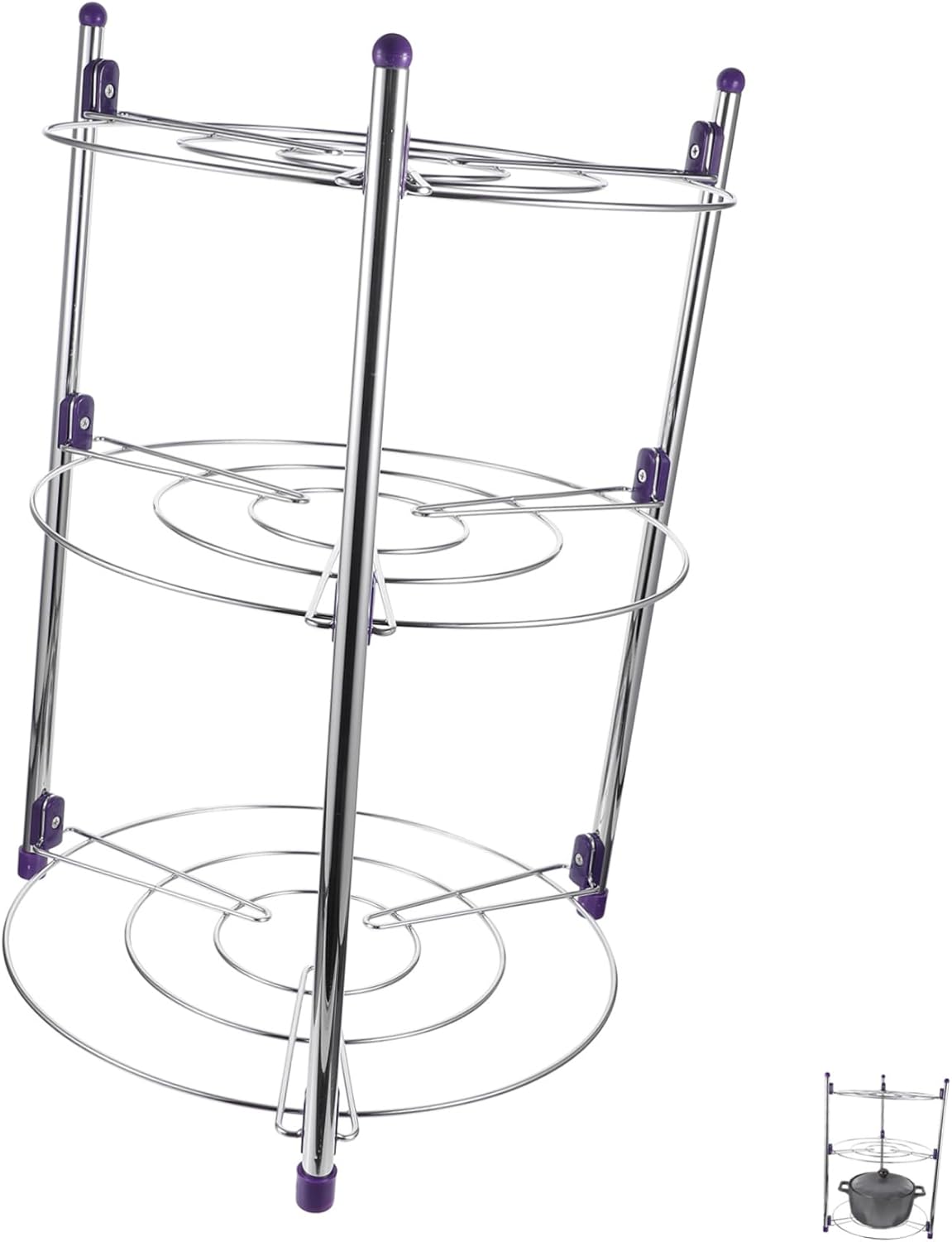 Multi-function Pan Organizer Kitchen Pot Rack Household Pan Rack Steam Pot Storage Space-saving