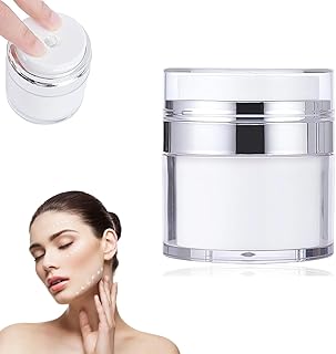 Moisturiser Pump, Pump Moisturiser Container, 30ml Airless Pump Jar,Airless Pump Jar 30ml Refillable Travel Cream Bottle Portable Cosmetic Container Vacuum Jar Pot for Women and Men