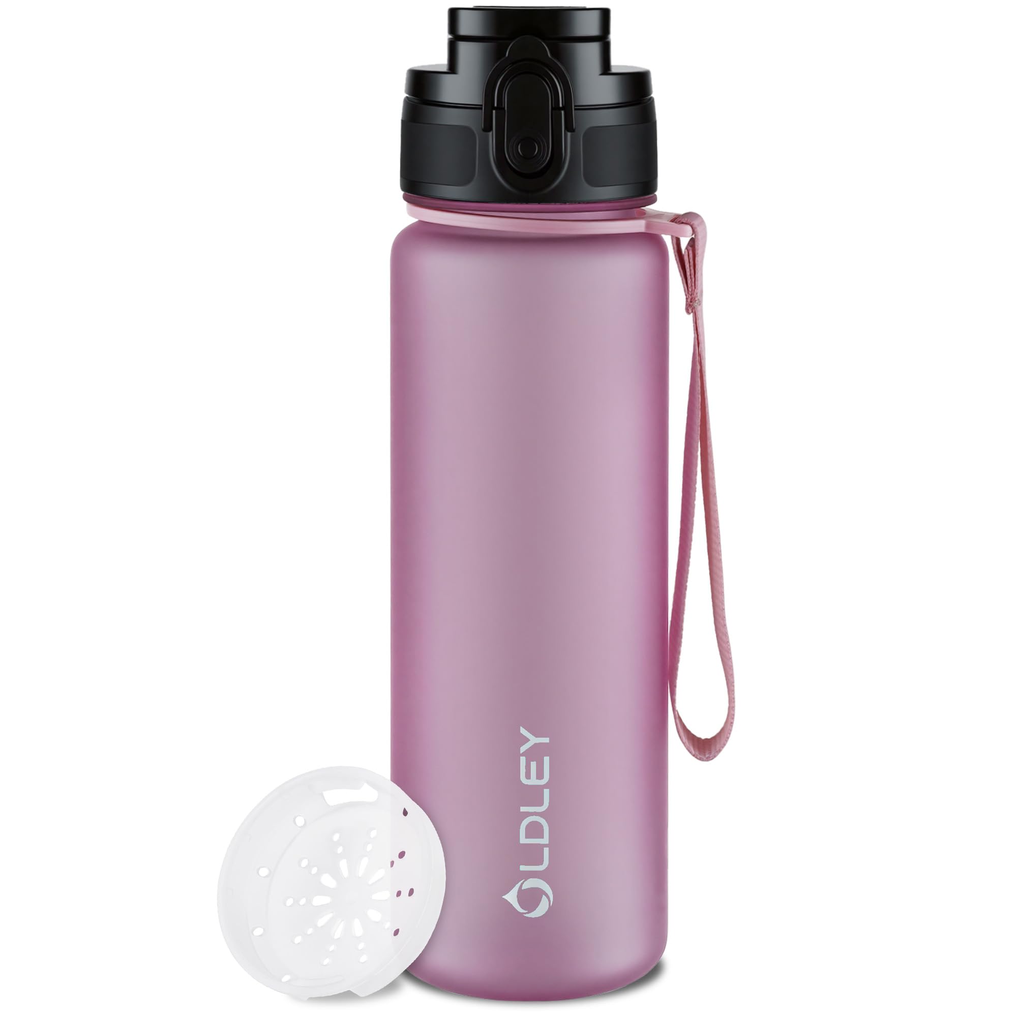 OLDLEY 500ml Wasserflaschen mit Sieb, BPA-freie auslaufsichere Trinkflasche für Kinder, leichte wiederverwendbare 0,5l schlanke Tritan-Flasche für Schule, Fitness, Sport, Outdoor, Arbeit