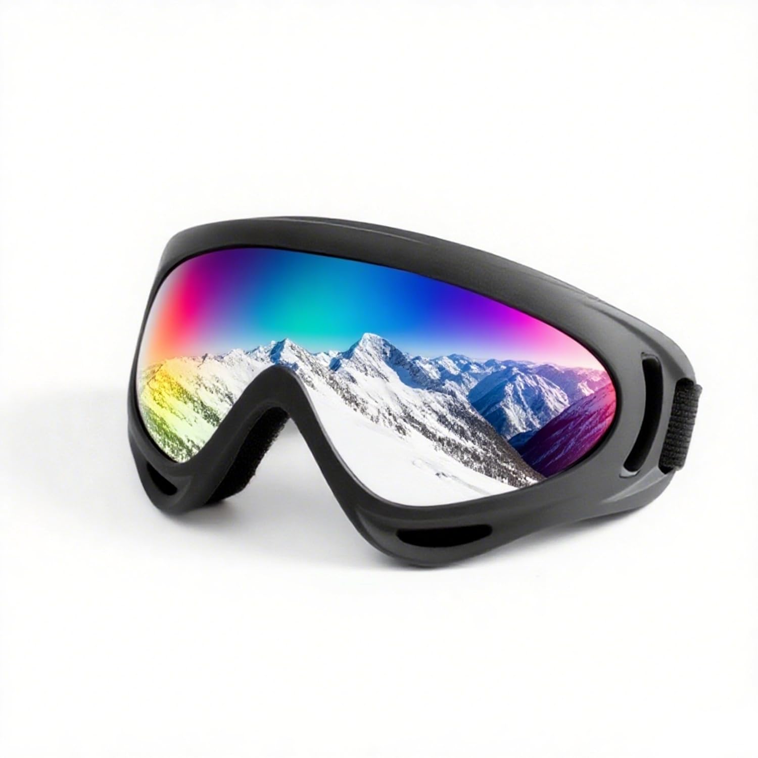 JIfengan Ski Goggles Snowboard Goggles - UV Adjustable Riding Offroad Protective Goggles, Cycling Motorcycle ATV Glasses For Youth Men Women Kids (Black)