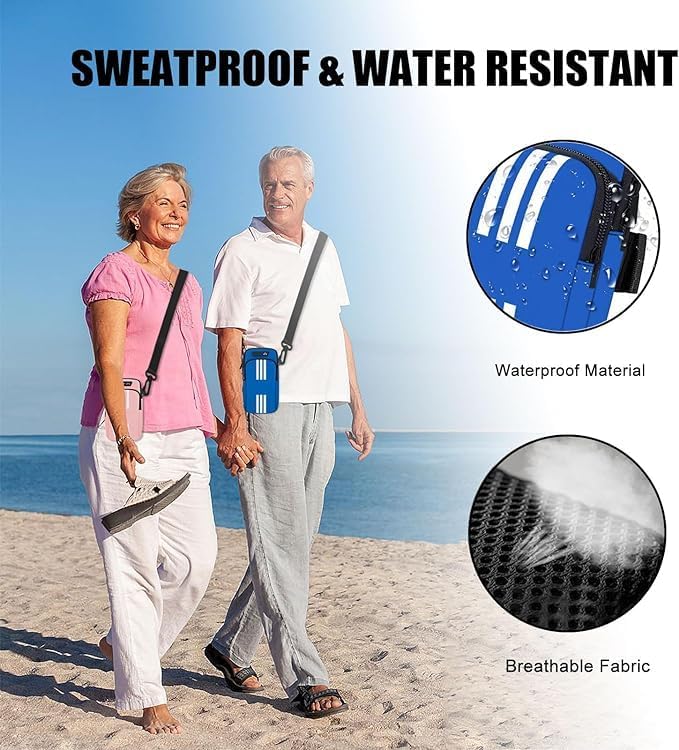 Miniatura 5 de Paquete de 2 soportes para teléfono para correr, brazaletes para teléfono celular, monederos pequeños para mujeres, bolsas cruzadas para niños y