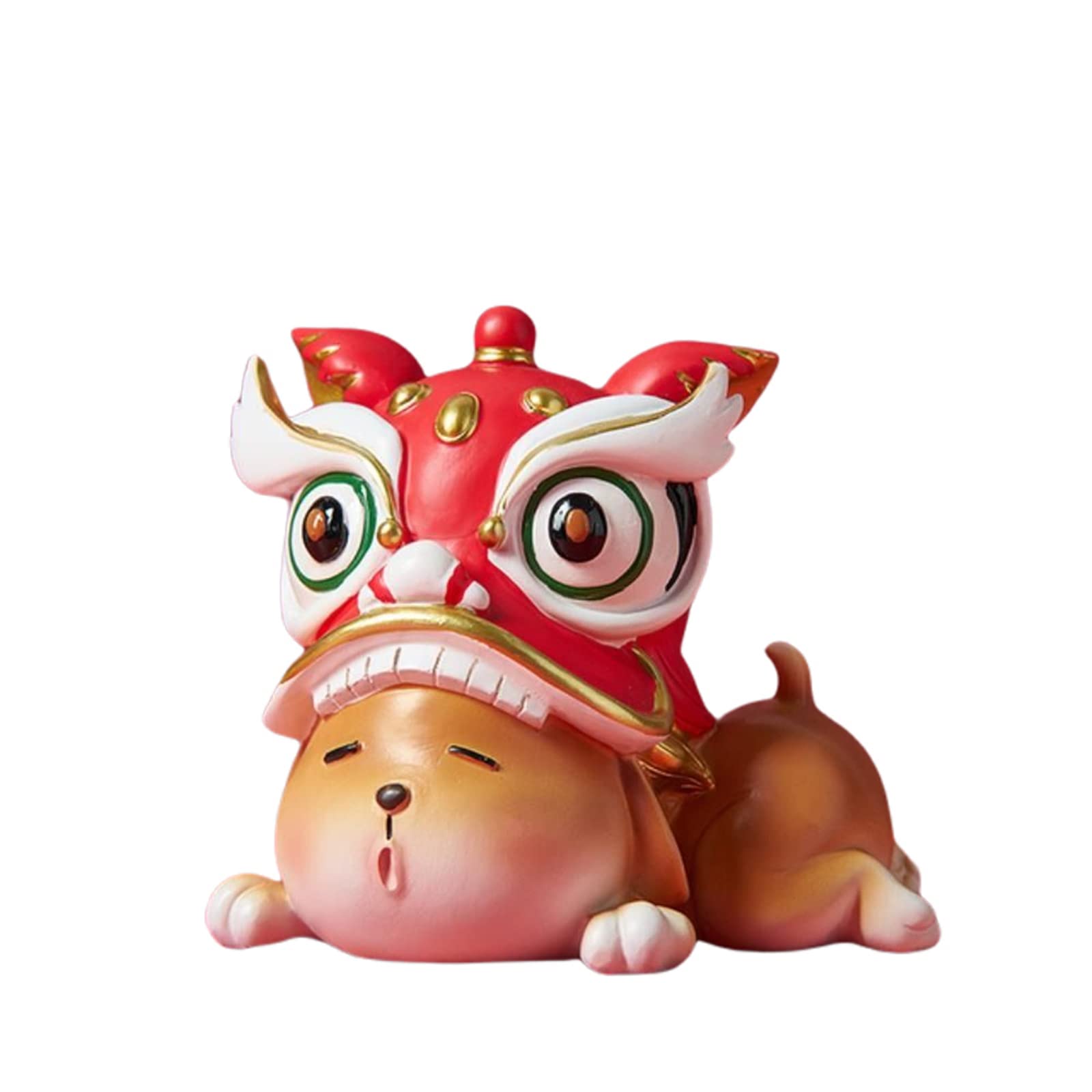 Figurines de Danse du Lion créatives et sculpture design moderne pour bureau