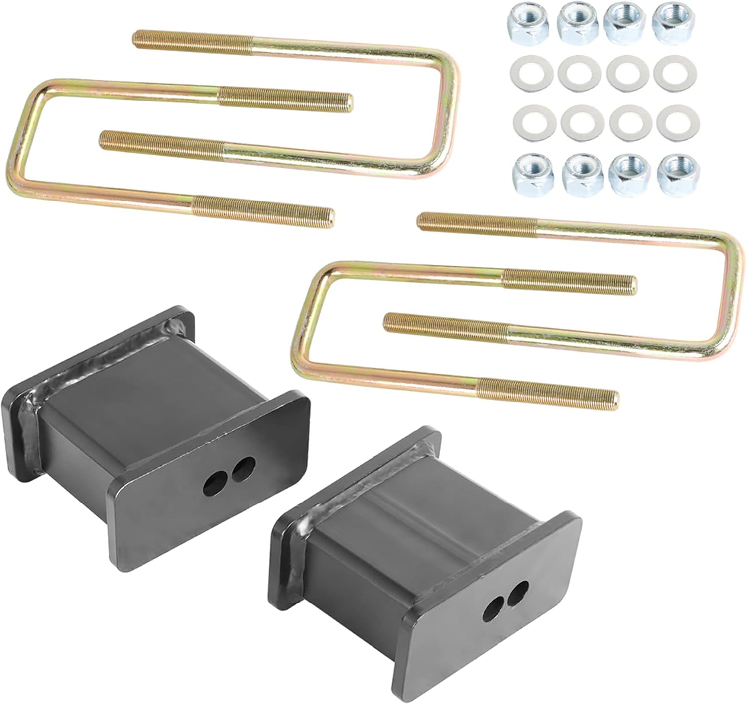 WFLNHB Rear Lift Blocks with U Bolts Leveling Replacement for GMC Sierra 1500 2007-2018 Replacement for Chevy Silverado 1500 2007-2018 810040