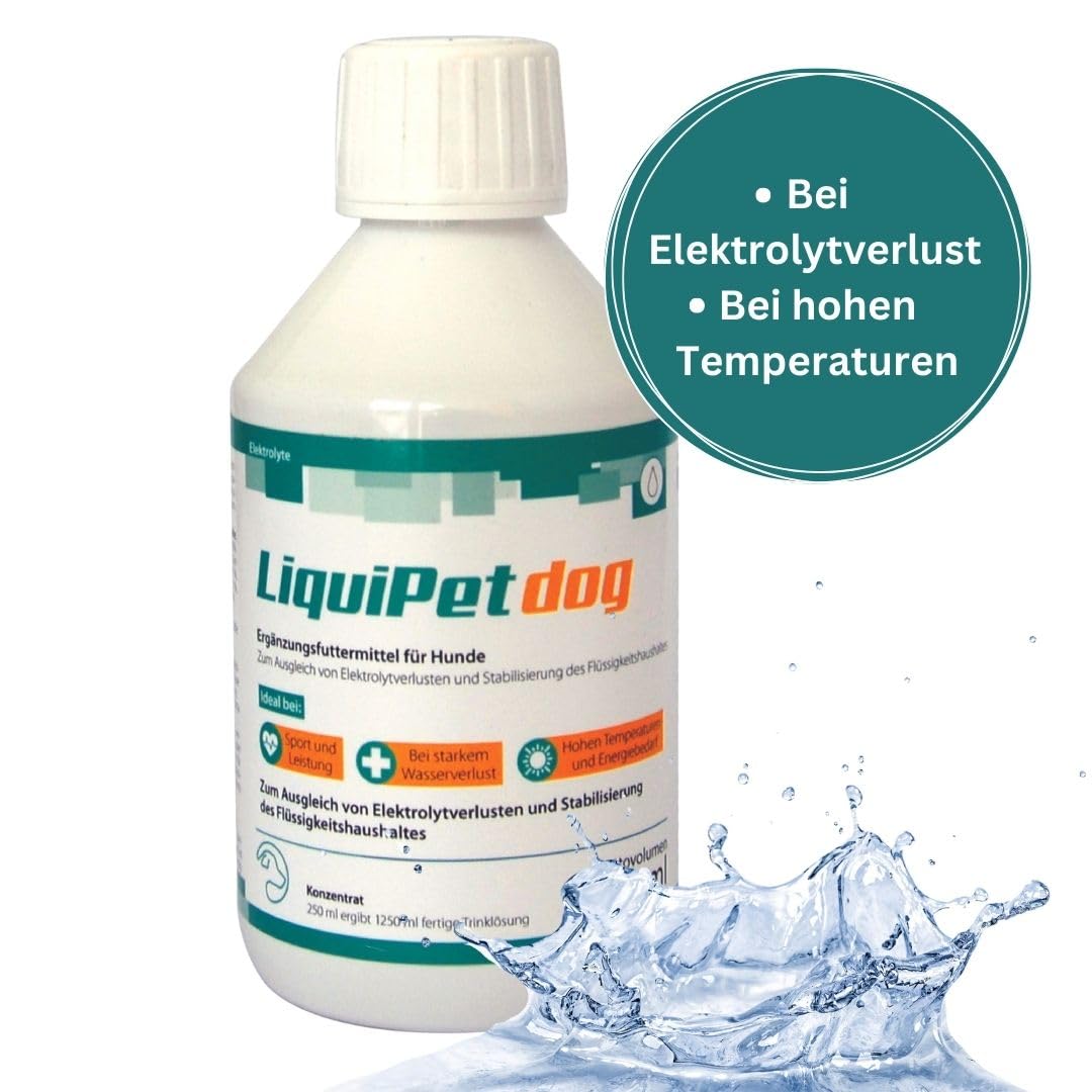LiquiPet Dog Concentrato elettrolitico: può aiutare a compensare le perdite di elettroliti e stabilizzare l'equilibrio dei liquidi, per cani anziani e ad alte temperature, 250 ml