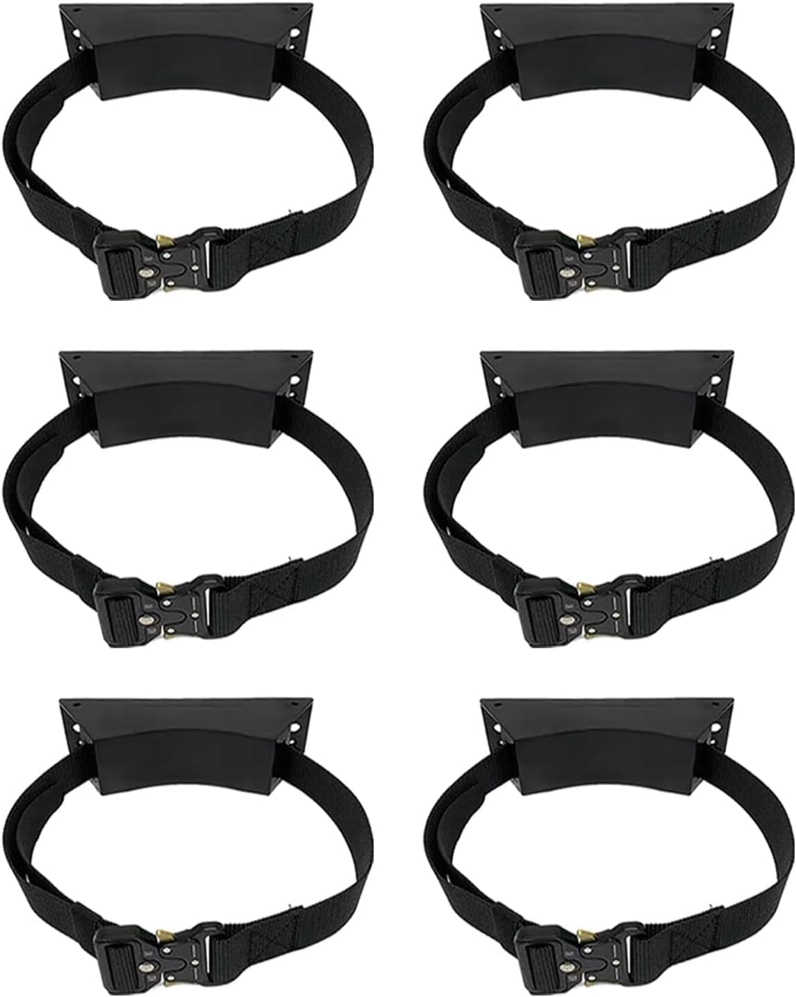 Oxygen Cylinder Wall Mount Bracket - Steel Storage Rack with Adjustable Strap(Black,6pack)