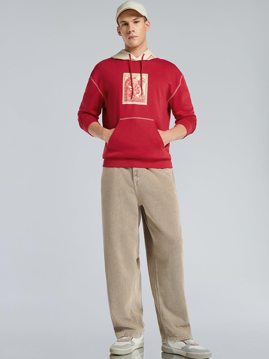 Bewakoof Męska bluza z kapturem